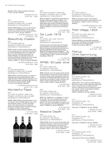 auktion erlesener weine - Munich Wine Company