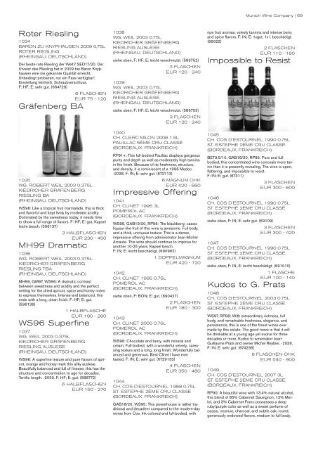 auktion erlesener weine - Munich Wine Company