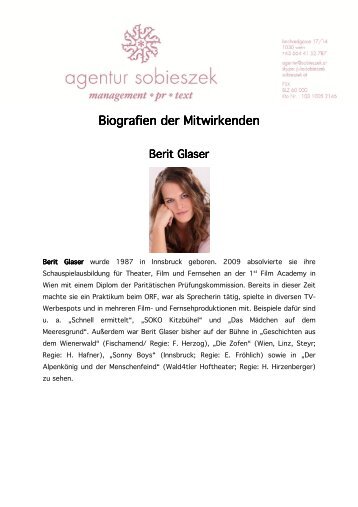 Biografien der Mitwirkenden Biografien der Mitwirkenden