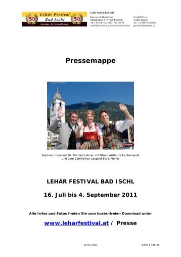 Europerette 2011 - Lehár Festival in Bad Ischl