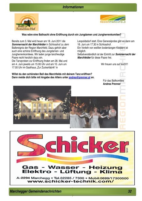 Gemeindezeitung März 2011 (7,15 MB) - Stadtgemeinde Marchegg