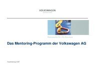 Vorstellung Mentoring Programm - Volkswagen Personal
