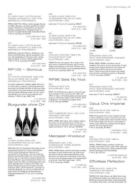 auktion erlesener weine - Munich Wine Company