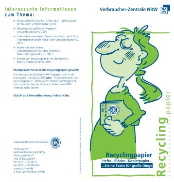 Recycling papier Verbraucher-Zentrale NRW