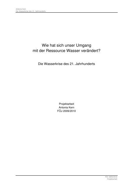 Projektarbeit Grundwasser Zentrum Dresden