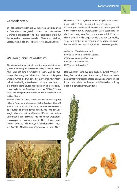 Unser Getreide Sachinformationen - information.medien.agrar eV