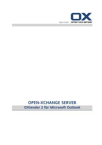 OXtender 2 für Microsoft Outlook - Open-Xchange Software Directory