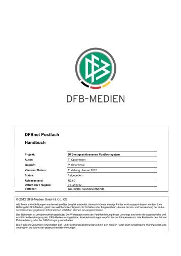 Elektronische Postfächer - DFBnet