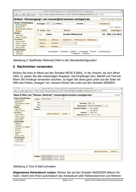 Seminar Ref E-Mail-Adresse Kurzanleitung