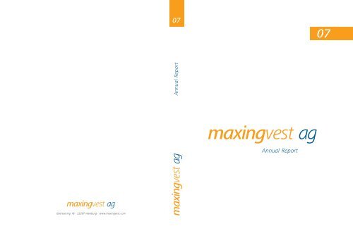 Annual Report - Maxingvest AG