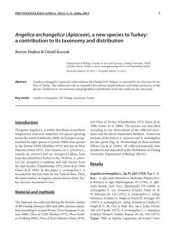 Angelica archangelica (Apiaceae), a new species to ... - Bio.bas.bg