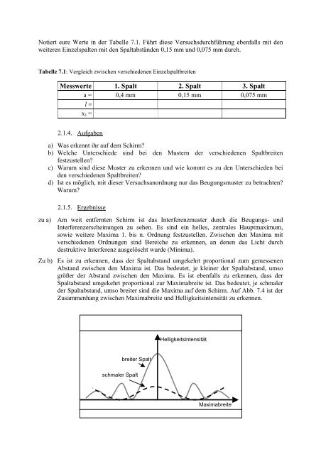 Versuch 1 Praktikum Optik und Atomphysik Thema „Licht und ...