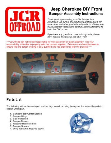 Jeep Cherokee DIY Front Bumper Assembly Instructions - JCR Offroad