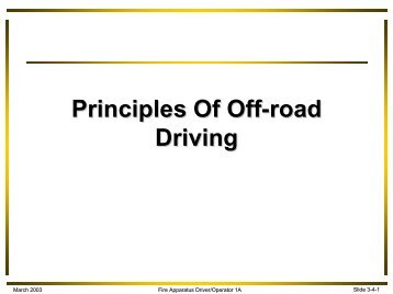 Principles Of Off-road Driving