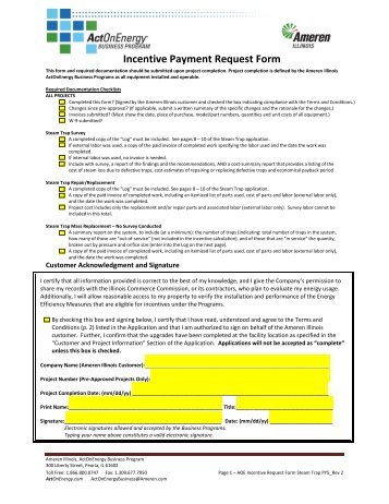 Incentive Payment Request Form - ActOnEnergy.com