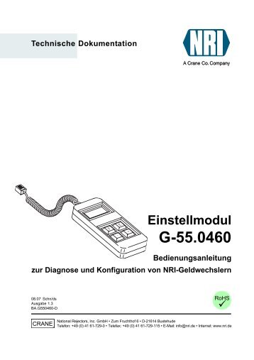 Einstellmodul G-55.0460 – Bedienungsanleitung zum ... - NRI