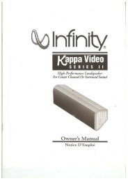 Infinity Kappa Center Manual - Lautsprecher Service