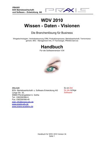 WDV 2010 Wissen - Daten - Visionen Handbuch - Praxis EDV