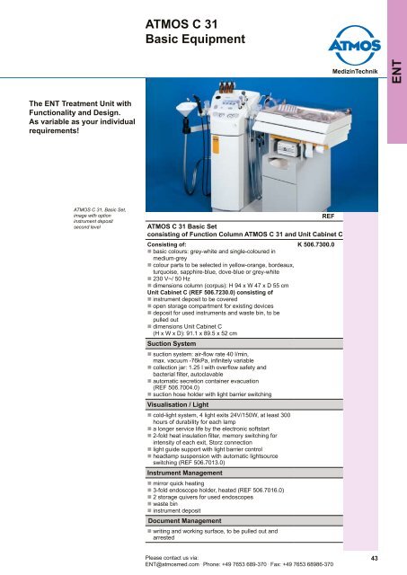 ENT Options for ATMOS C 21 and ATMOS C 31 - Entomed AB