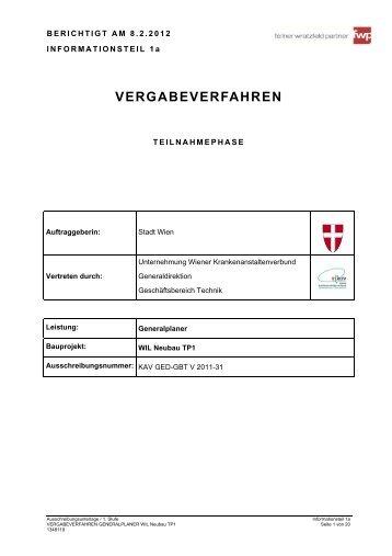 VERGABEVERFAHREN - architekturwettbewerb