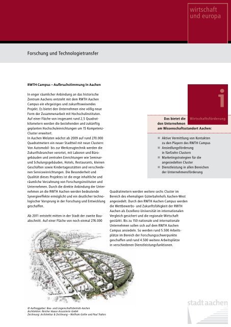 Broschüre: Aachen - Kompetenz und Exzellenz für Sie - Stadt Aachen