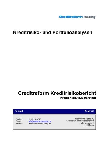 Muster Kreditrisikobericht - Creditreform Dresden