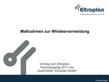 Maßnahmen zur Whiskervermeidung - Eltroplan