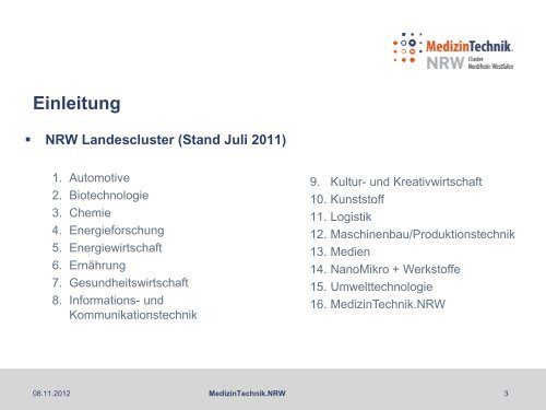 MedizinTechnik NRW - Medical Cluster