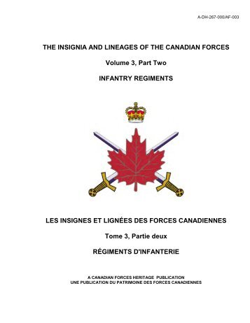 THE INSIGNIA AND LINEAGES OF THE CANADIAN FORCES ...