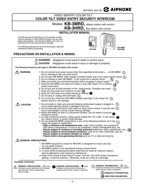 KB-3MRD Instructions - Aiphone