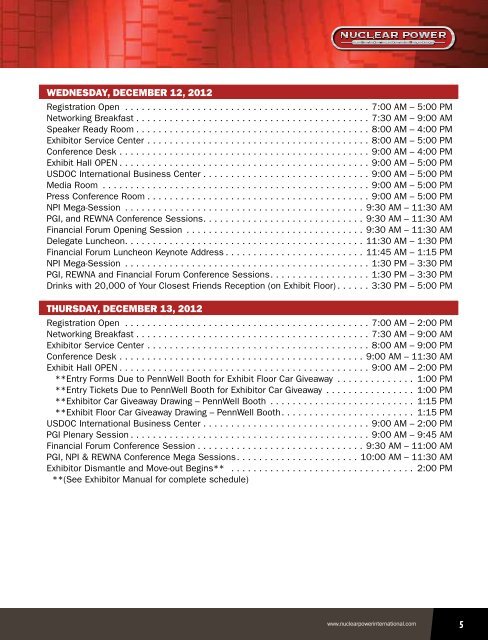 PREliMinARY EVEnt GuidE - NUCLEAR POWER International