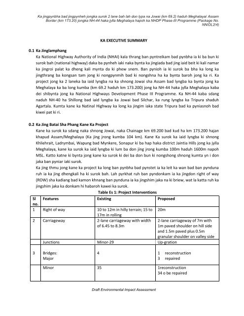 Executive Summary - Khasi - Meghalaya State Pollution Control Board