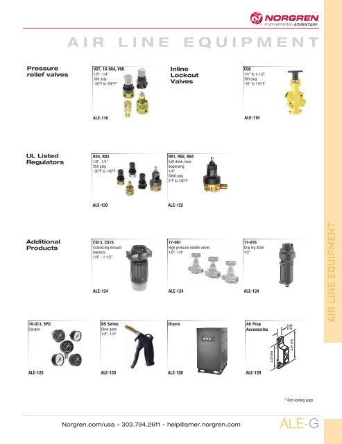 air line equipment - Norgren Pneumatics. Motion Control Equipment ...