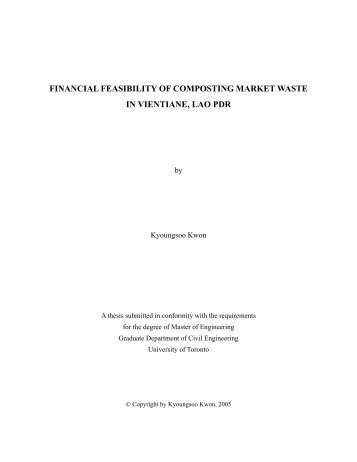 financial feasibility of composting market waste in vientiane, lao pdr