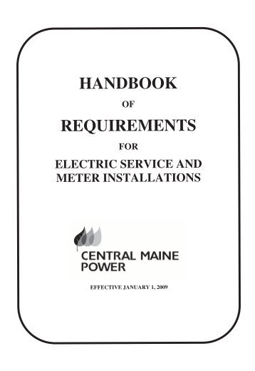 HANDBOOK REQUIREMENTS - Central Maine Power Company