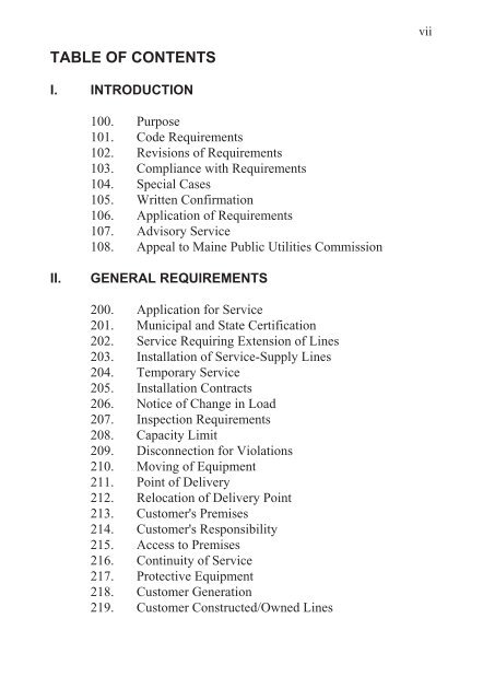 HANDBOOK REQUIREMENTS - Central Maine Power Company