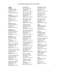 NCQA DPRP Recognized Physicians (as of 12/31/2009) - Hospira