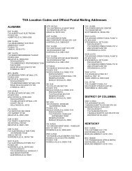 TVA Location Codes and Official Postal Mailing Addresses