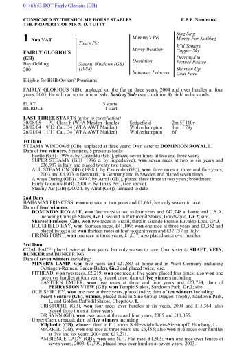 1 Non VAT - Doncaster Bloodstock Sales