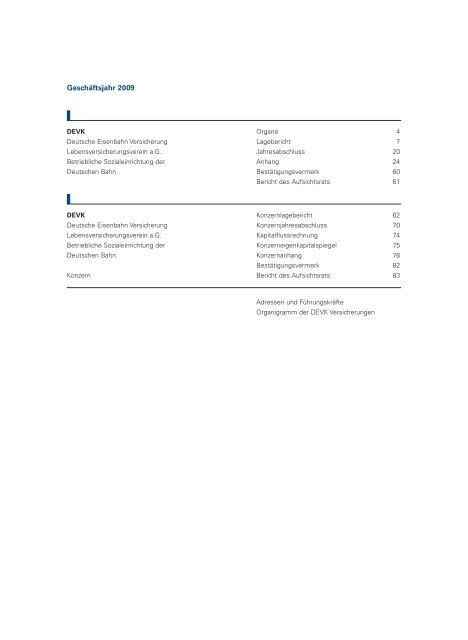 DEVK Geschäftsbericht 2009 - DEVK Versicherungen