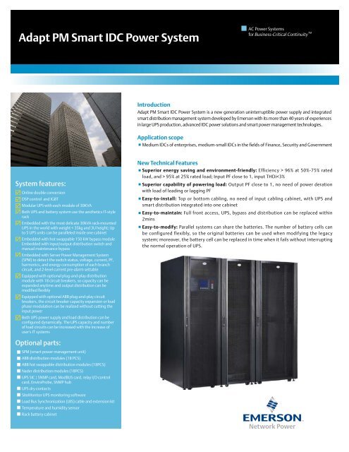 Adapt PM Smart IDC Power System-1.ai - Emerson Network Power