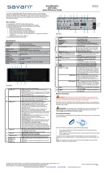 Quick Reference Guide - Savant Dealer Portal