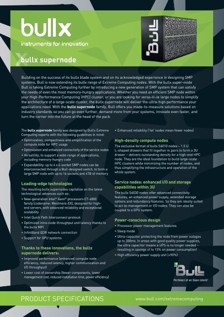 supernode technical specifications - Bull
