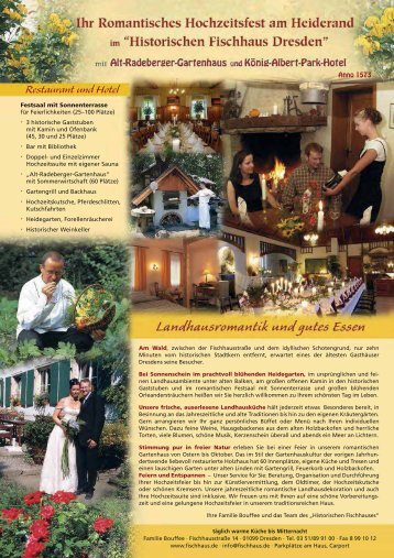 Ihr Romantisches Hochzeitsfest im Historischen Fischhaus Dresden