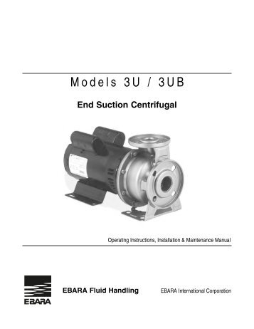 3U/3UB IOM - EBARA Fluid Handling