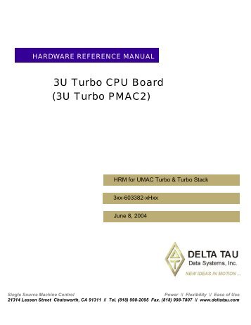 ^2 3U Turbo CPU Board (3U Turbo PMAC2) - Delta Tau