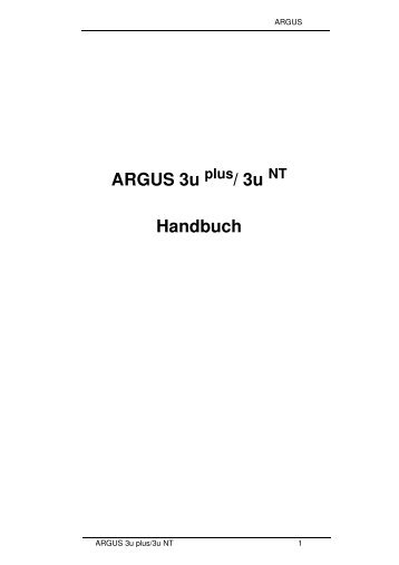 ARGUS3u plus Handbuch V1.0 DT - argus.info