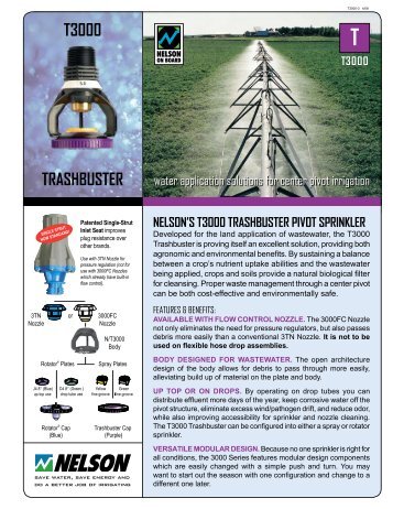 T3000 Trashbuster Literature - Nelson Irrigation