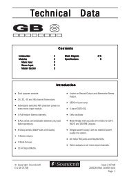 Soundcraft GB8 Technical Datasheet