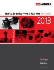 Stan's 3.30 Series Front & Rear Hub Tech Manual - NoTubes